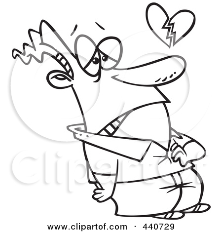 Broken Heart Clipart Black And White 440729 Cartoon Black And White