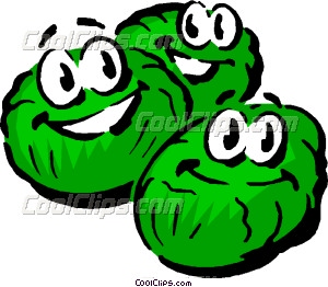 Cartoon Brussels Sprouts Vector Clip Art