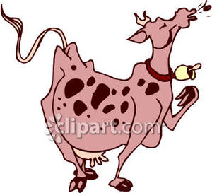 Dairy Cow Whistling   Royalty Free Clipart Picture
