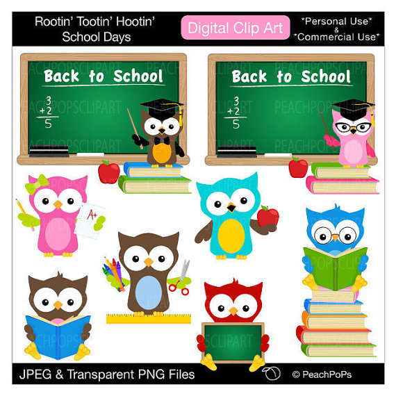 Get 1 Free Sale   Cute Clip Art Digital Clipart Owls Student Teacher    