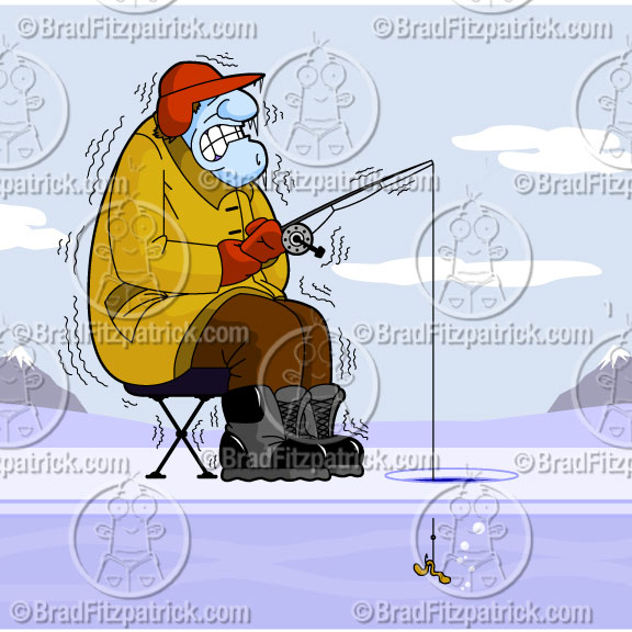 Ice Fishing Cartoon