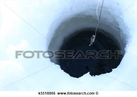 Ice Fishing Hole Clipart Stock Image   Ice Fishing Hole With Line