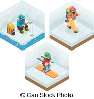 Ice Fishing Hole Ice Vector Clipart And Illustrations