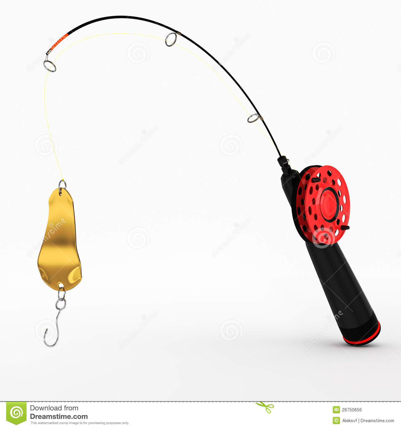 Ice Fishing Rod With Spoon Royalty Free Stock Image   Image  26750656