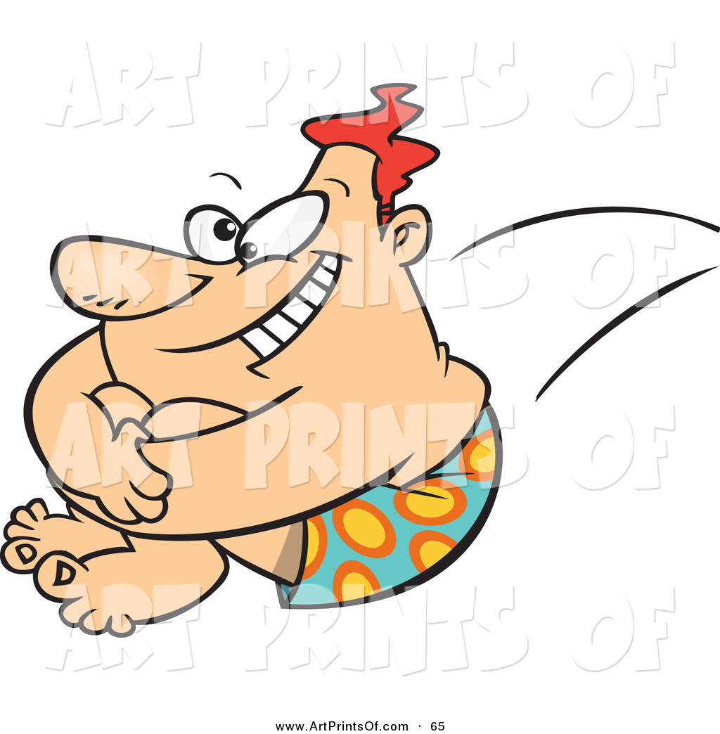 Jumping Into A Poolcartoon Caucasian Big Man Jumping Into A Pool By