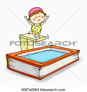 Of A Girl Diving Into The Book Pool Ti087a0064   Search Clip Art