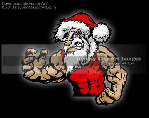 Santa Claus Wrestling   Christmas Wrestling Santa Clip Art 1126