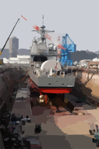 Ships Repair Force  Srf  Dry Dock Period In Yokosuka Japan Clip Art