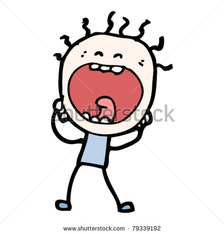 Terrified Screaming Doodle Man Cartoon Stock Vector Illustration
