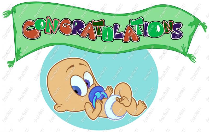 Baby Boy Congratulations Clip Art   Royalty Free Clipart   Vector