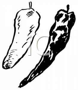 Black And White Peppers   Royalty Free Clipart Picture