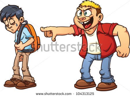 Cartoon Kid Suffering From Bullying  Vector Illustration With Simple