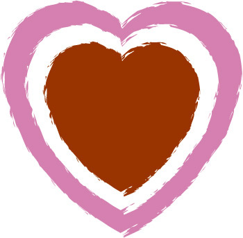 Casual Double Border Ragged Heart Graphic In Pink White And Red