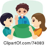 Clipart Illustration Of Three Children Using Sign Language Or Counting