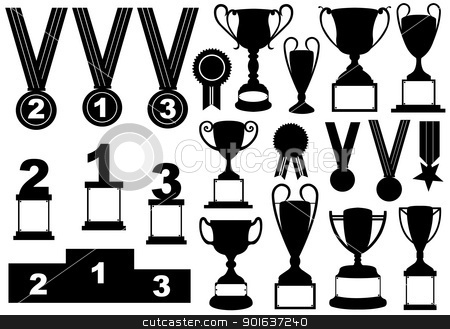 Clipart Trophies And Medals Set Isolated On White By Ioana Martalogu