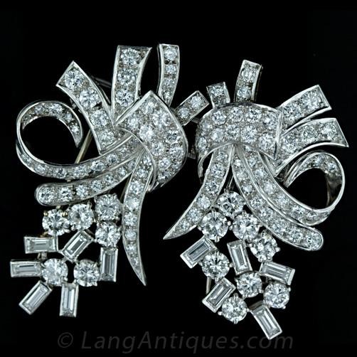 Fabulous 50s Diamond Clip Brooch   Pins And Brooches   Shop For    
