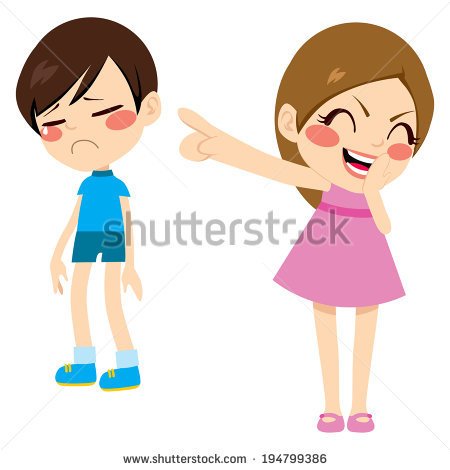 Girl Bully Clipart Black Kids Pointing And
