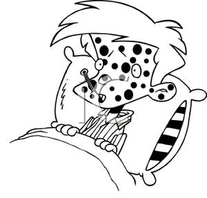 Illness Clipart Black And White Clip Art Boy With The Measles 100228    