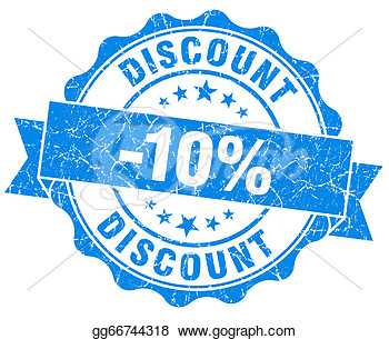 Illustration   Discount 10  Blue Grunge Stamp  Clip Art Gg66744318