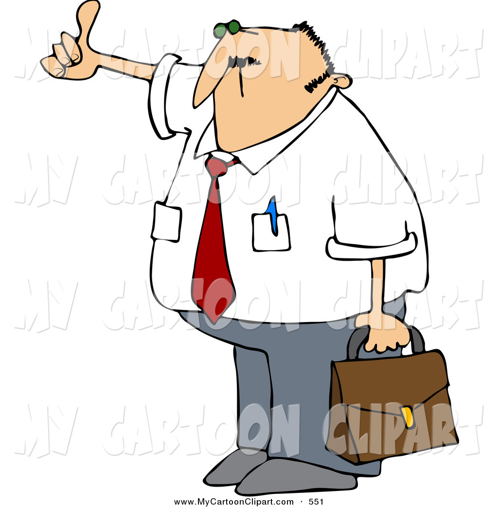 Larger Preview  Clip Art Of A White Businessman Holding A Briefcase    