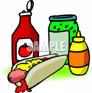 Lots Of Ketchup Mustard And Relish   Royalty Free Clipart Picture