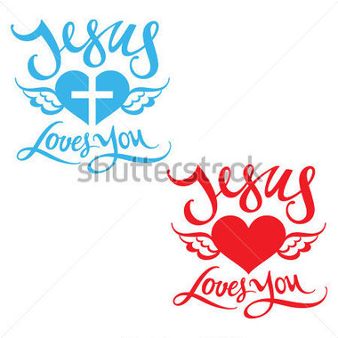 Loves You Religion Heart Wing God Bless Lord Stock Vector   Clipart Me