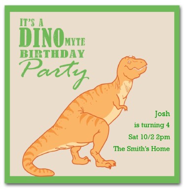 Printable T Rex Birthday Invitation Template