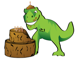 Rex Eating Birthday Cake