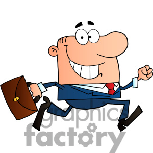      Running To Work With Briefcase Clipart Image Picture Art   384040