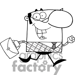 Running To Work With Briefcase Clipart Image Picture Art   386902