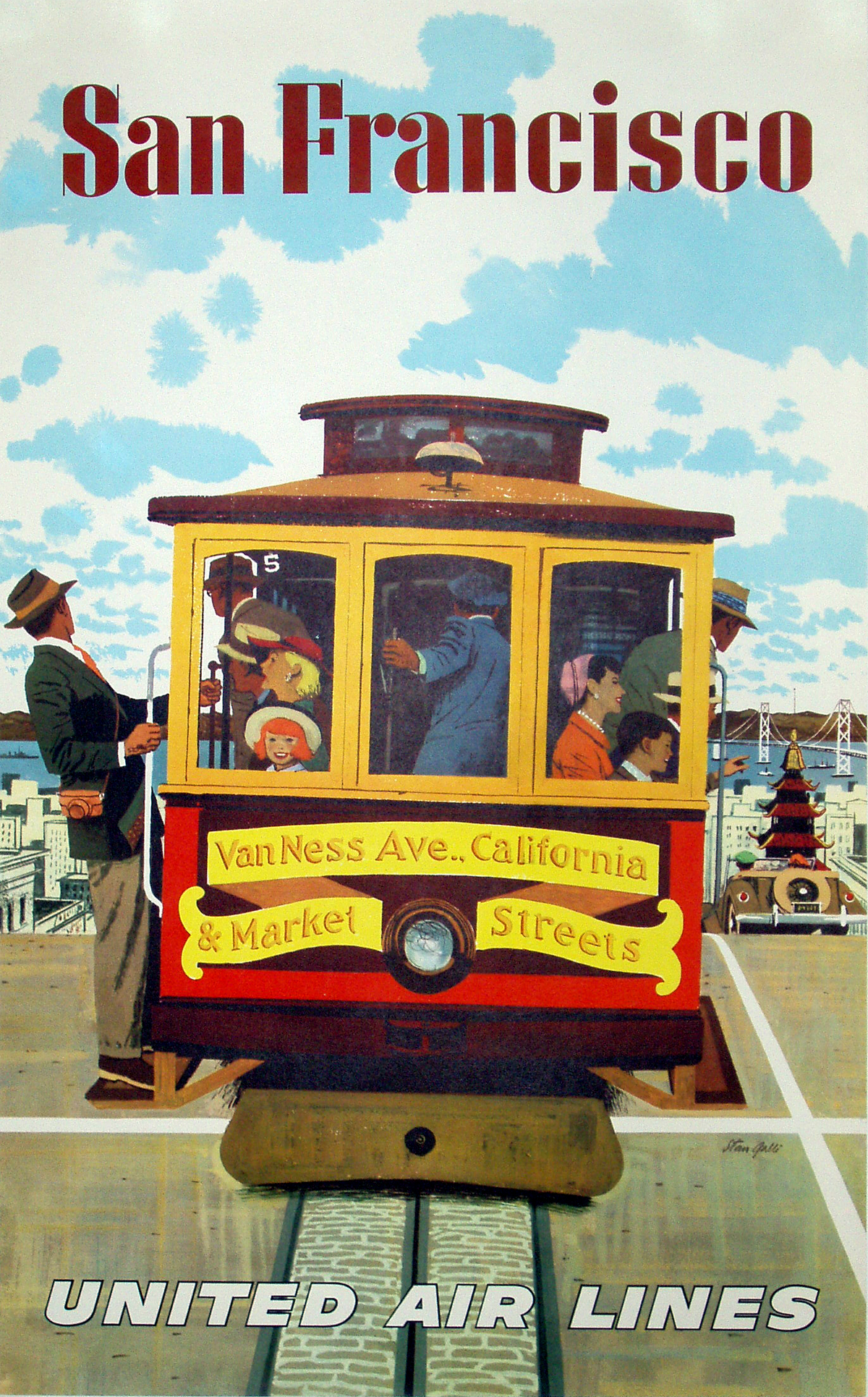 San Francisco Cable Car By Galli C  1955