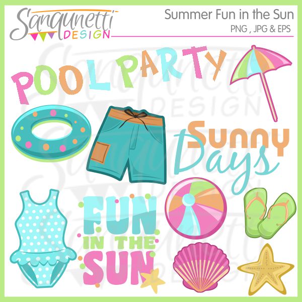 Sanqunetti Design  Summer Fun In The Sun Clipart