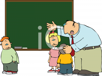 Teacher Talking To His Students In Class   Royalty Free Clipart Image