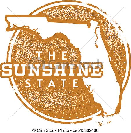 Vector Of Florida Sunshine State Stamp   Florida Usa State Stamp    