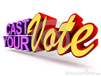 Vote Concept With Text Cast Your Vote On Clean Background 