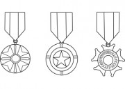 War Medals B W This Black And White Outline Illustration War Medals B