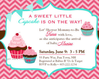 Baby Shower Invitation Cupcake Girl   Cupcake Baby Shower Invite Girl