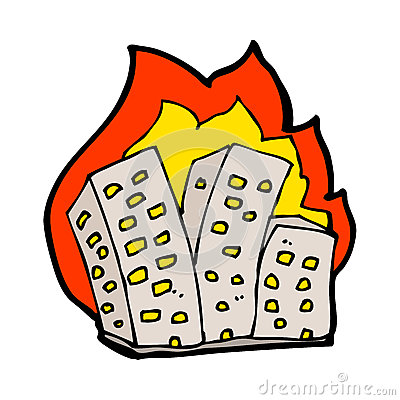 Burning Building Clip Art Cartoon Burning Buildings Hand