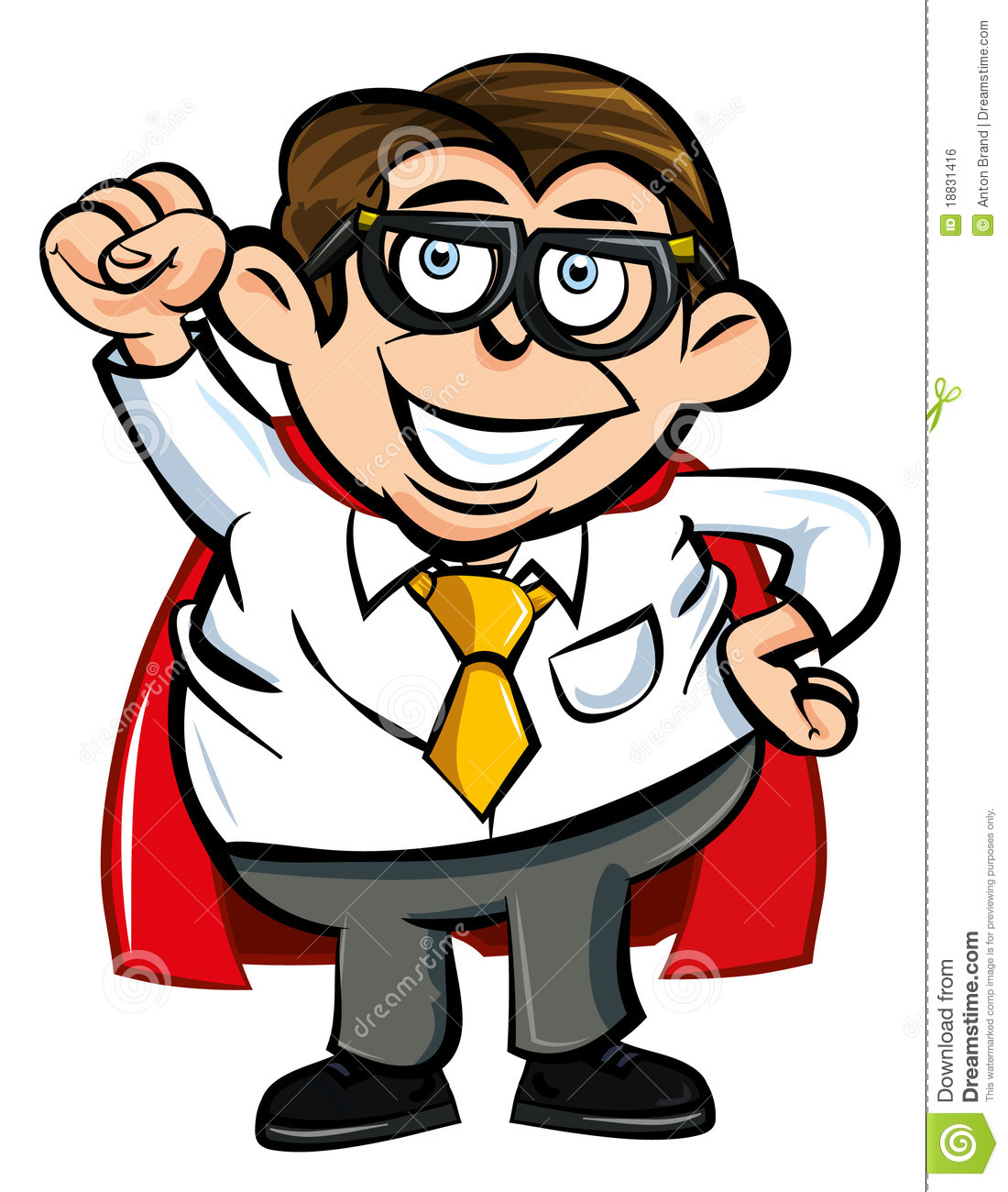 Cartoon Superhero Office Nerd Royalty Free Stock Image   Image    