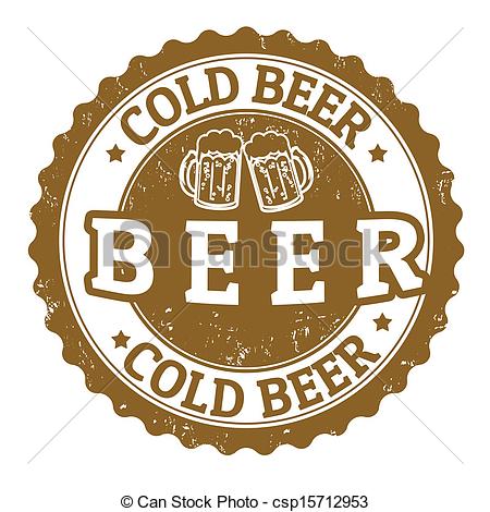 Clipart Vector Of Cold Beer Sign   Cold Beer Vintage Sign On White    