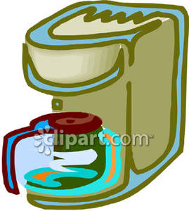 Coffee Maker And An Empty Coffee Pot Royalty Free Clipart Picture