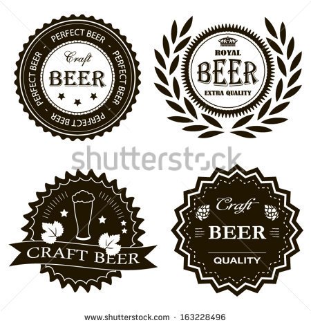 Craft Royal Beer Vintage Badges Set Illustration   Stock Vector