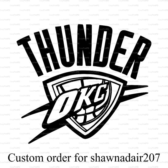 Custom Order Oklahoma City Thunder Logo Dxf Svg Vector Decal Vinyl    