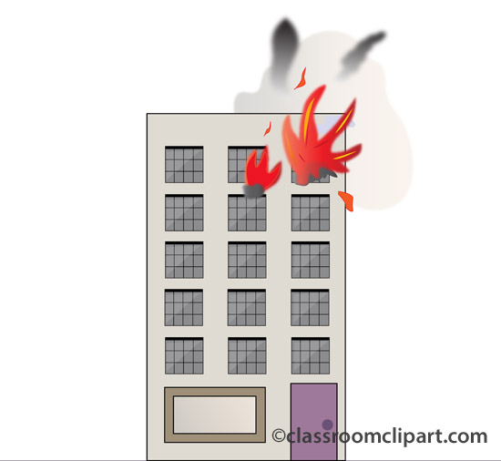Emergency   Buring Building 830   Classroom Clipart