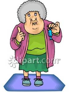 Fat Old Lady Eating A Candy   Royalty Free Clipart Picture