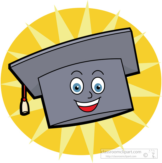 Graduation   Graduation Cap Cartoon Character 2a   Classroom Clipart