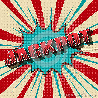 Jackpot Comic Retro Background  Gambling Game Winner Vintage Design    