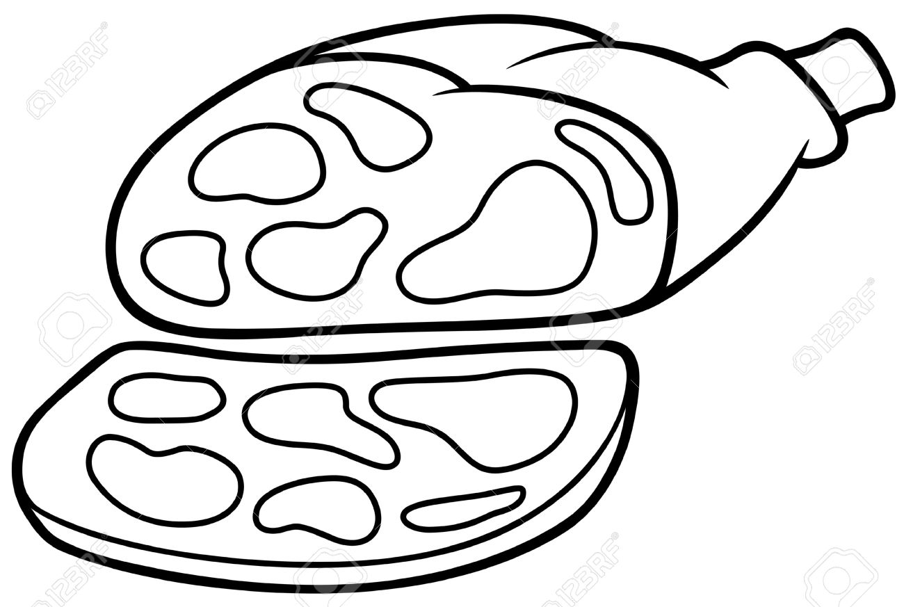 Meat Black And White Clipart