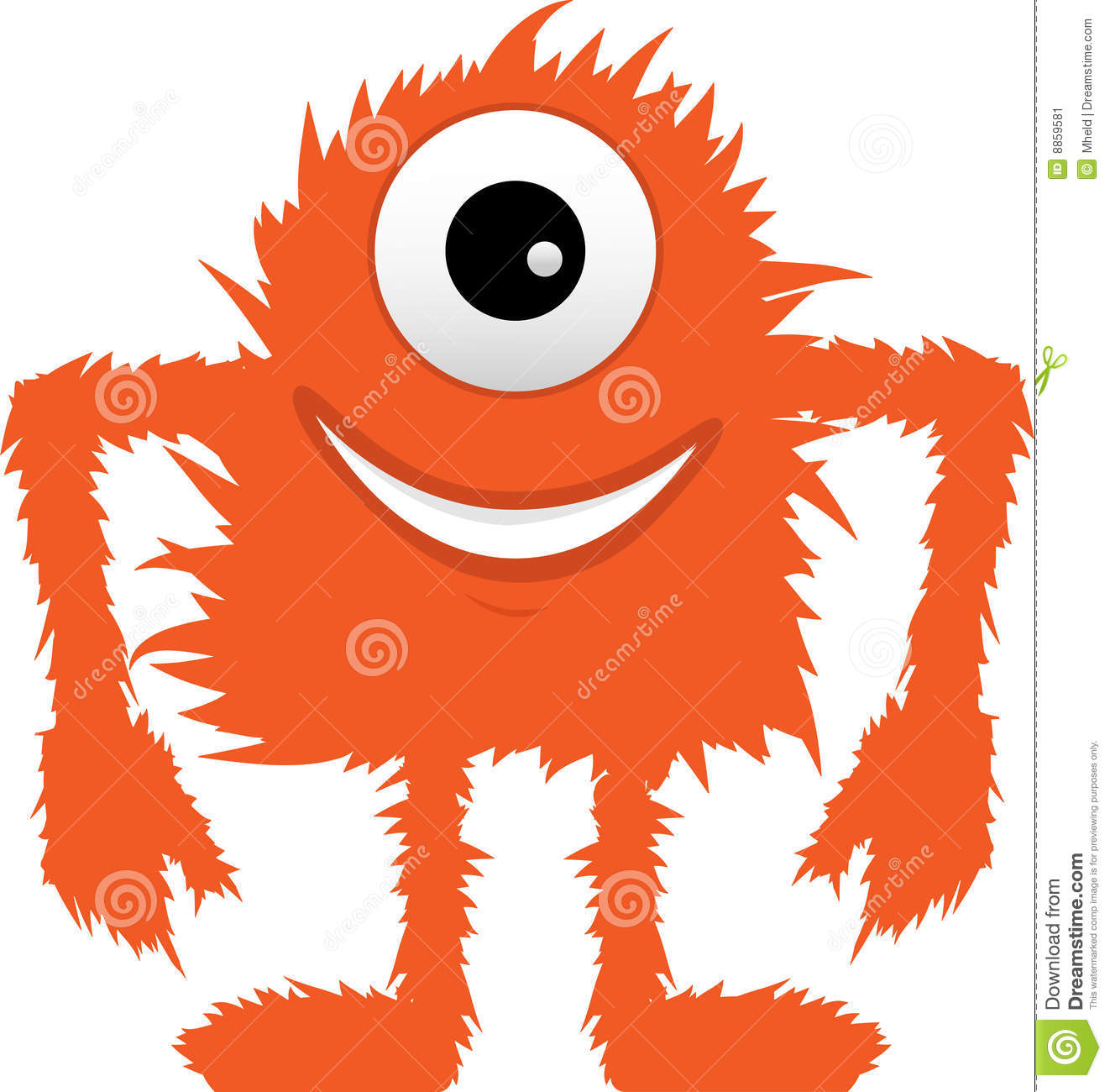 More Similar Stock Images Of   Furry Fuzzy Orange One Eyed Monster