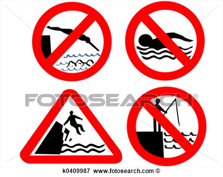 No Swimming Diving Or Fishing Signs View Large Photo Image